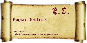Mogán Dominik névjegykártya